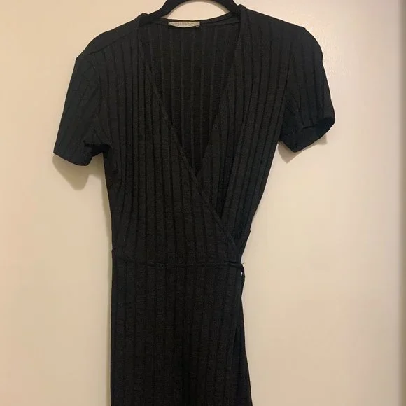 Zara Black Wrap Knit Mini Dress - Picture 2 of 3